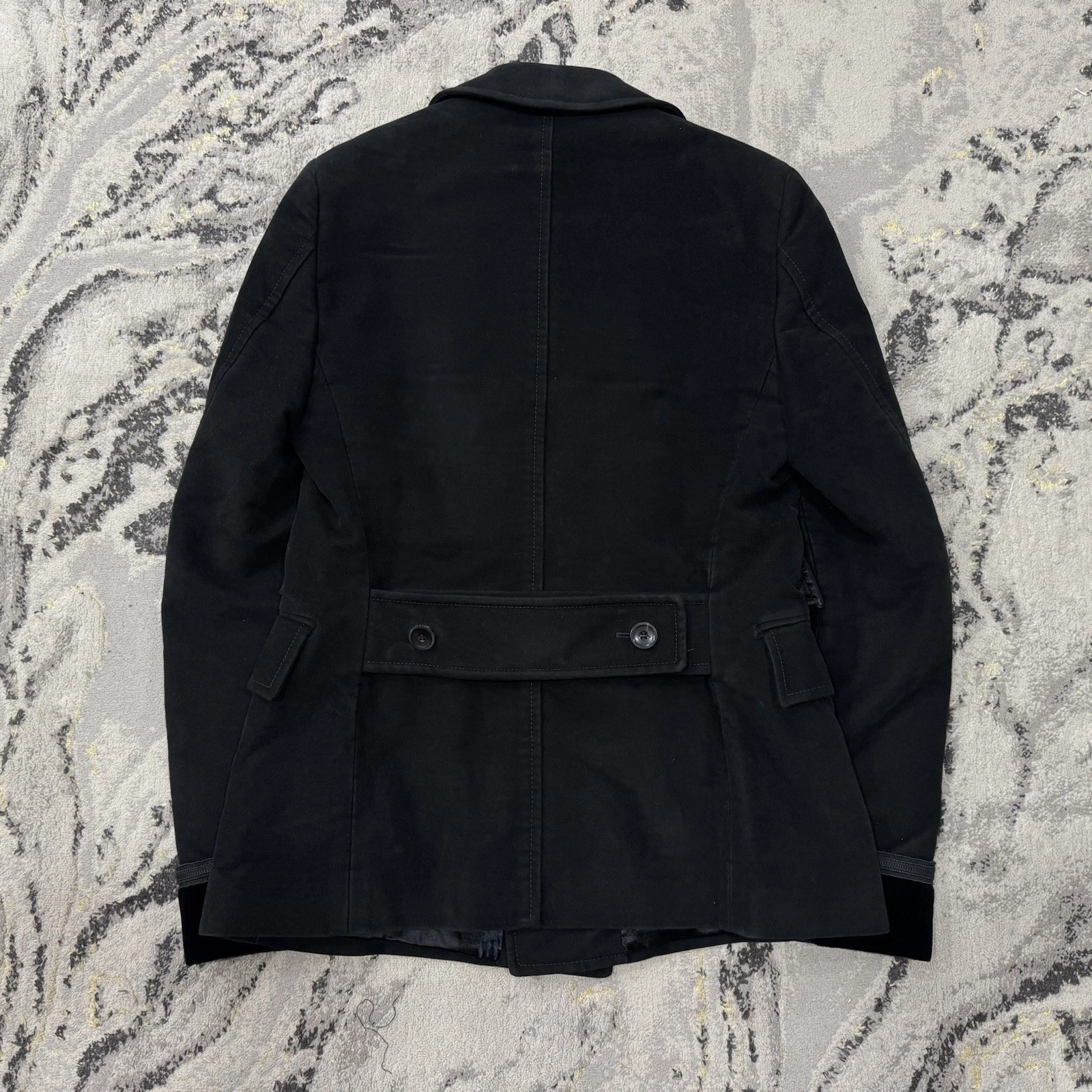 Gucci by Frida Giannini AW07 Velvet Trim Moleskin Peacoat 46R Made in Italy - product detail image 4
