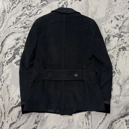 Gucci by Frida Giannini AW07 Velvet Trim Moleskin Peacoat 46R Made in Italy image 4