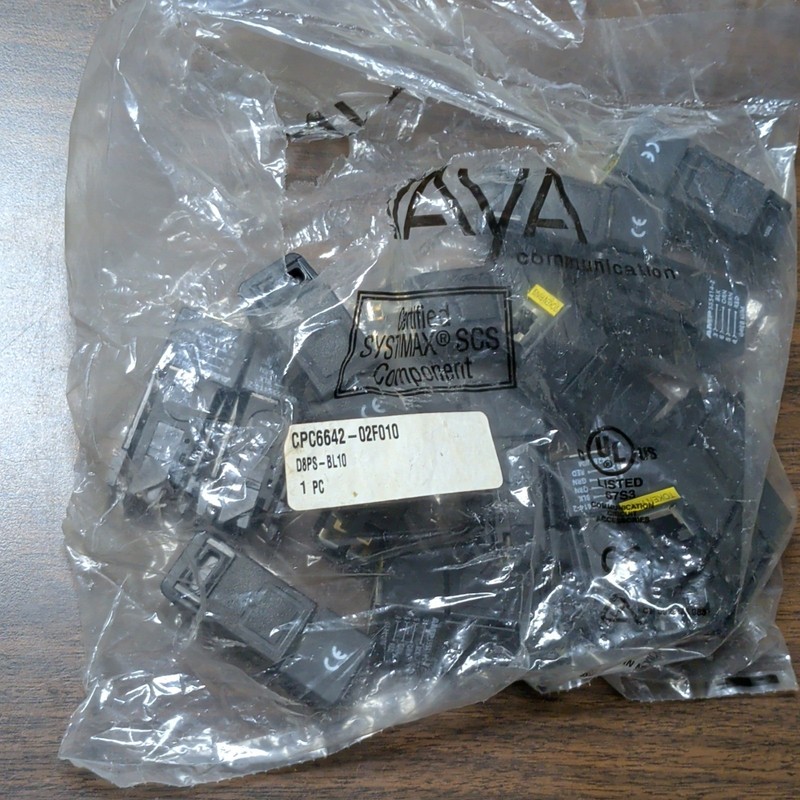 (14) AMP SYSTIMAX SCS Component Token Ring Jack Black 555414-2 CPC6642-02F010 