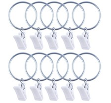 10 x crochets à rideaux clips à rideaux avec agrafe pince à anneaux rideaux...