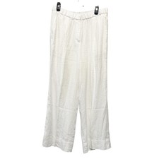 Eileen Fisher Women's White Organic Linen Wide Leg Pants Size Medium
