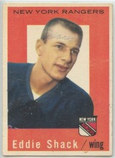 1959-60 TOPPS HOCKEY #57 EDDIE SHACK NEW YORK RANGERS P-G RAW P0503