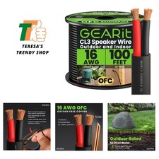 16 Gauge OFC Speaker Cable - 100 ft for Backyard Audio, Waterproof, CL3 Rated