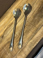 Vintage Silver Plated Ramond Spoon and Fork Salad Server Set, Made in Italy