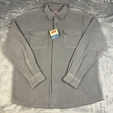 Wrangler Men's Gray Flannel Knit Shirt Jacket Size Large NWT Relaxed Fit
