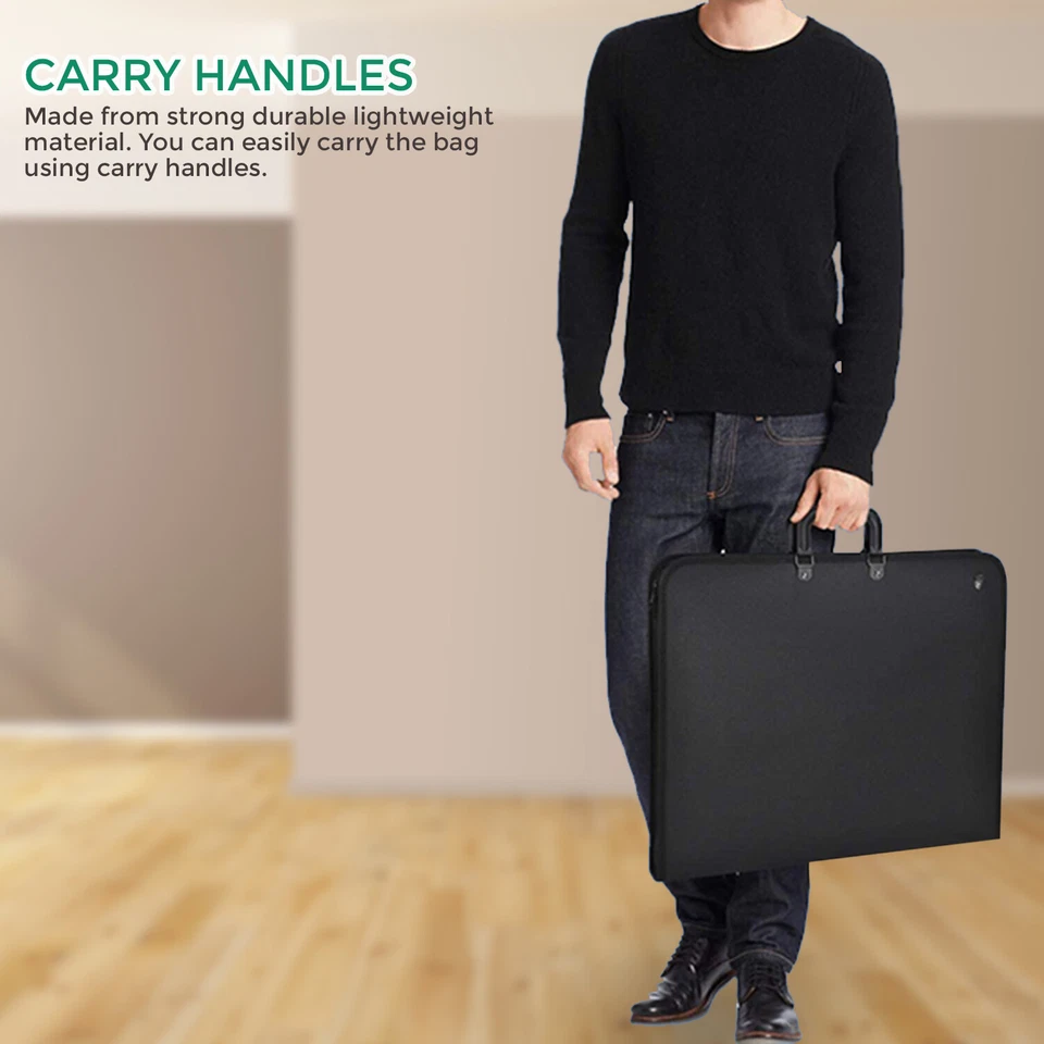 DESIGN PORTFOLIO WATER PROOF BLACK CASE ART WORK PAINTING FOLDER BAG A1 A2 A3 A4 - Image 4 of 4
