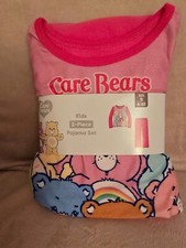 NEW Care Bears Girl's Kids Pajama Set Pink Size 6 Small Cheer Grumpy Tenderheart