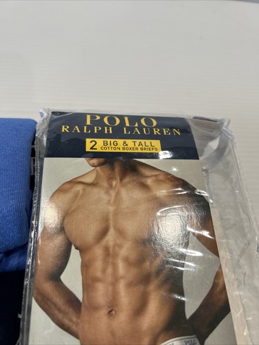 Ralph Lauren Big & Tall Cotton Boxer Briefs Underwear Blue 2X 2 Pair Pack - Picture 3 of 9