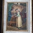 Vintage Victorian Women Market Scene Gold Gilt Tole Wall Plaque Italian Style — photo 7