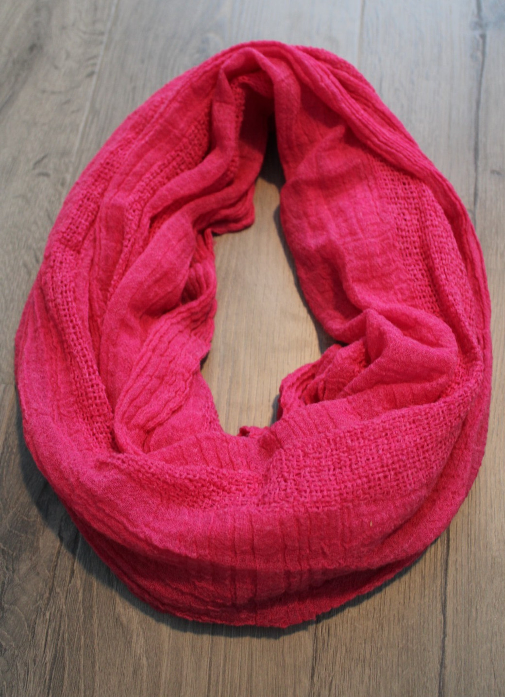 Lightweight Accent Infinity Loop Scarf Solid Fush… - image 4