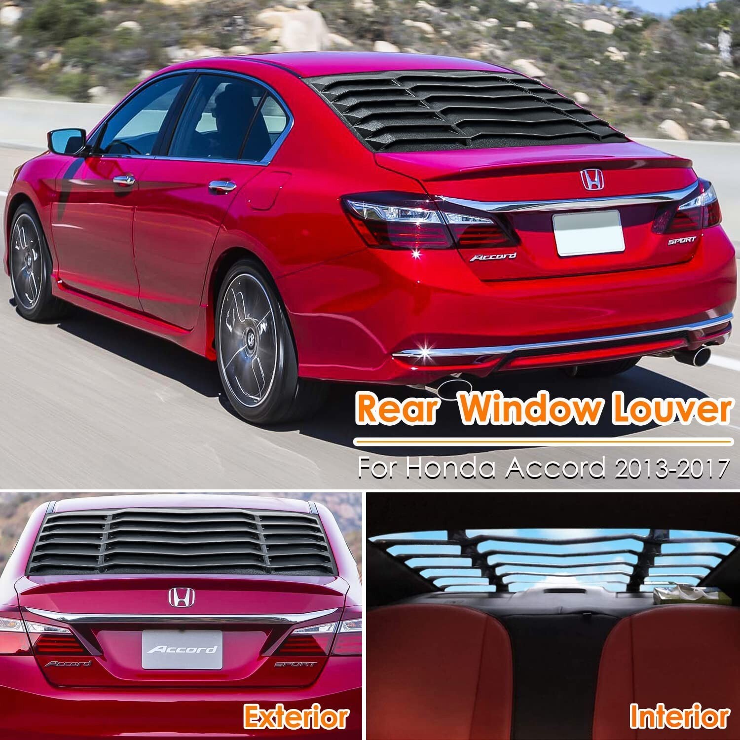 Rear Window Louver for Honda Accord Sedan 20132017 Windshield Cover GT