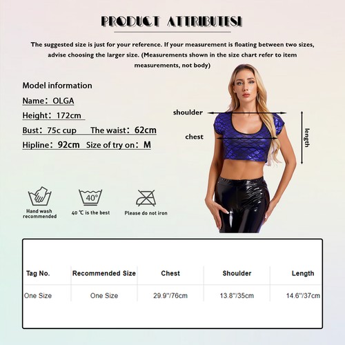 Women's See Through Sheer Mesh Slim Crop Top Casual Sexy T-Shirt Sexy Blouse - Picture 20 of 25