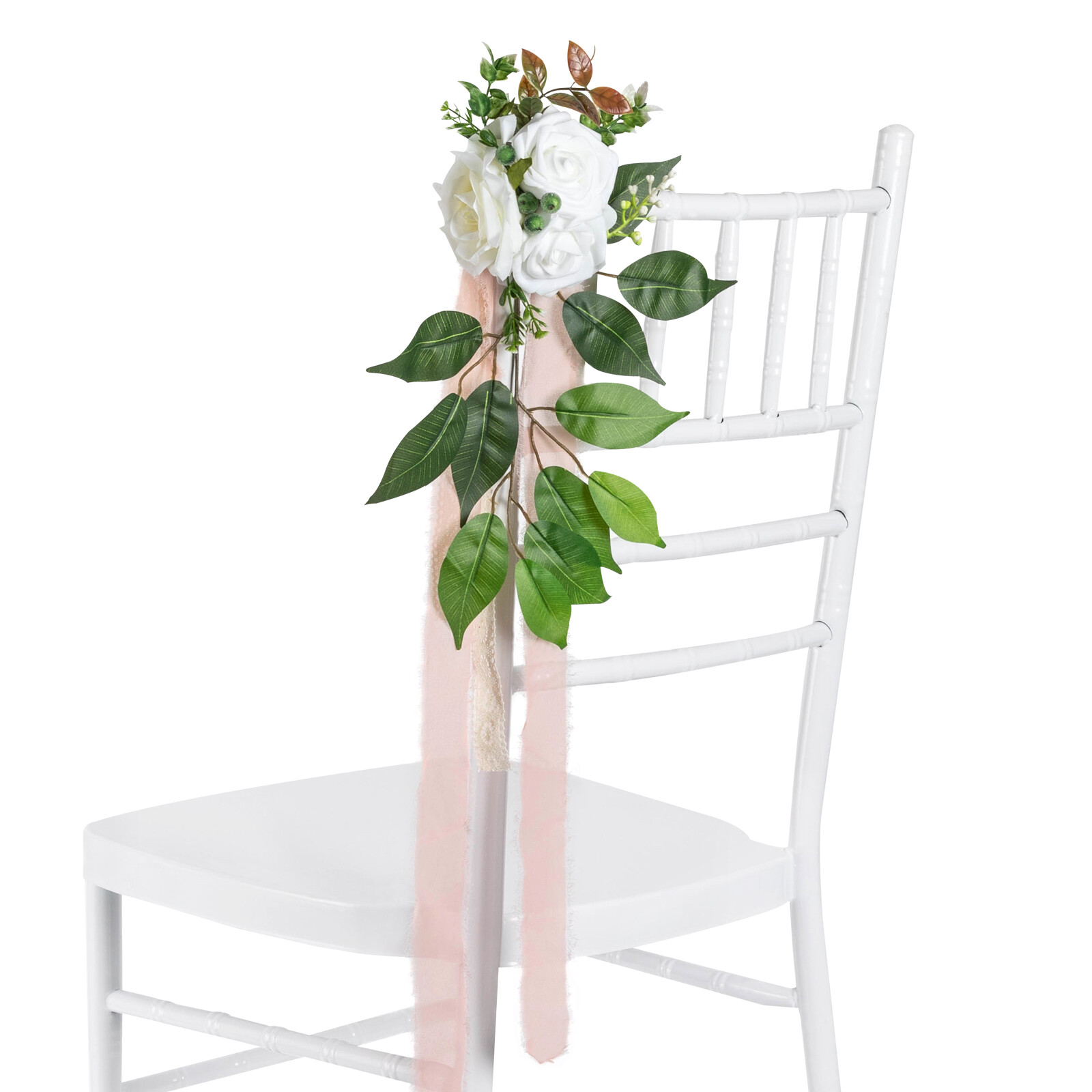 10PCS Pew Flowers Artificial Flowers & Ribbons for Church Chair