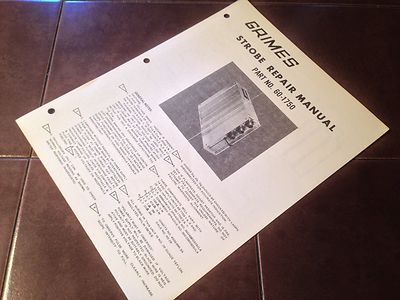 Grimes Strobe Repair Instructions for 60-1750