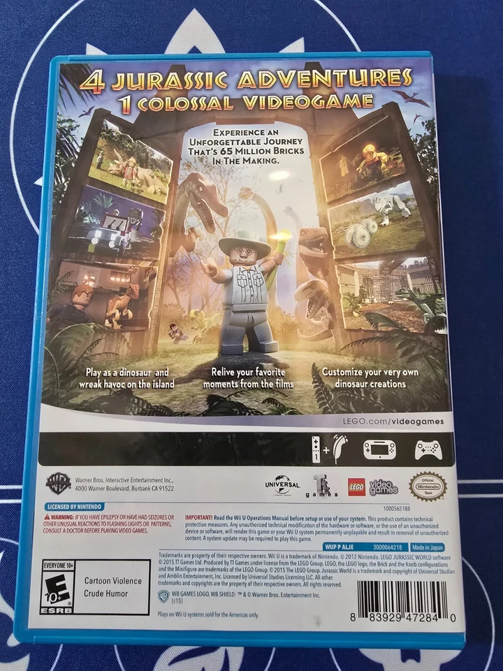 Lego Jurrasic World Wii U en caja original. Probado. Funcionando. Foto 4 de 4