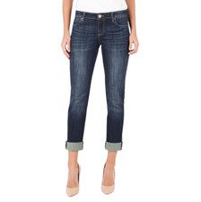 Kut from the Kloth 16W Dark Wash Catherine Boyfriend Jeans Cropped High Waist