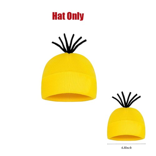 Minions Cosplay Costume Adults Kids Fancy Dress Beanie Glove Glasses Halloween - Picture 9 of 9