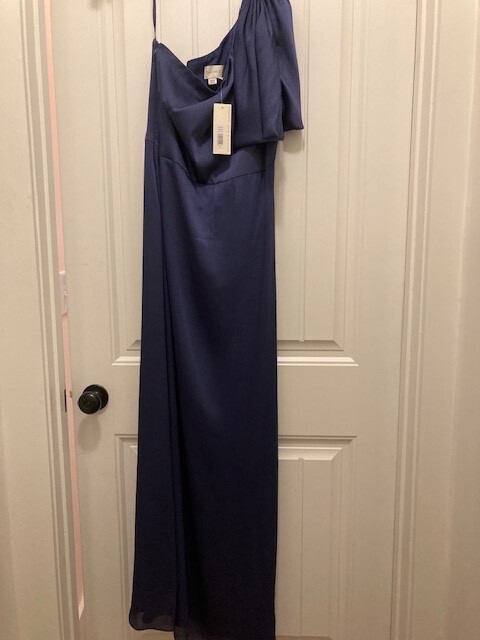 navy blue dress for baby girl SACHIN BABI Garda Crystal-Embellished Mikado Gown main image 0