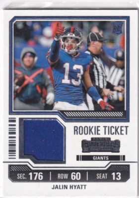 Panini 2023 Contenders NFL No. TS15 Jalin Hyatt Rookie Ticket Patch