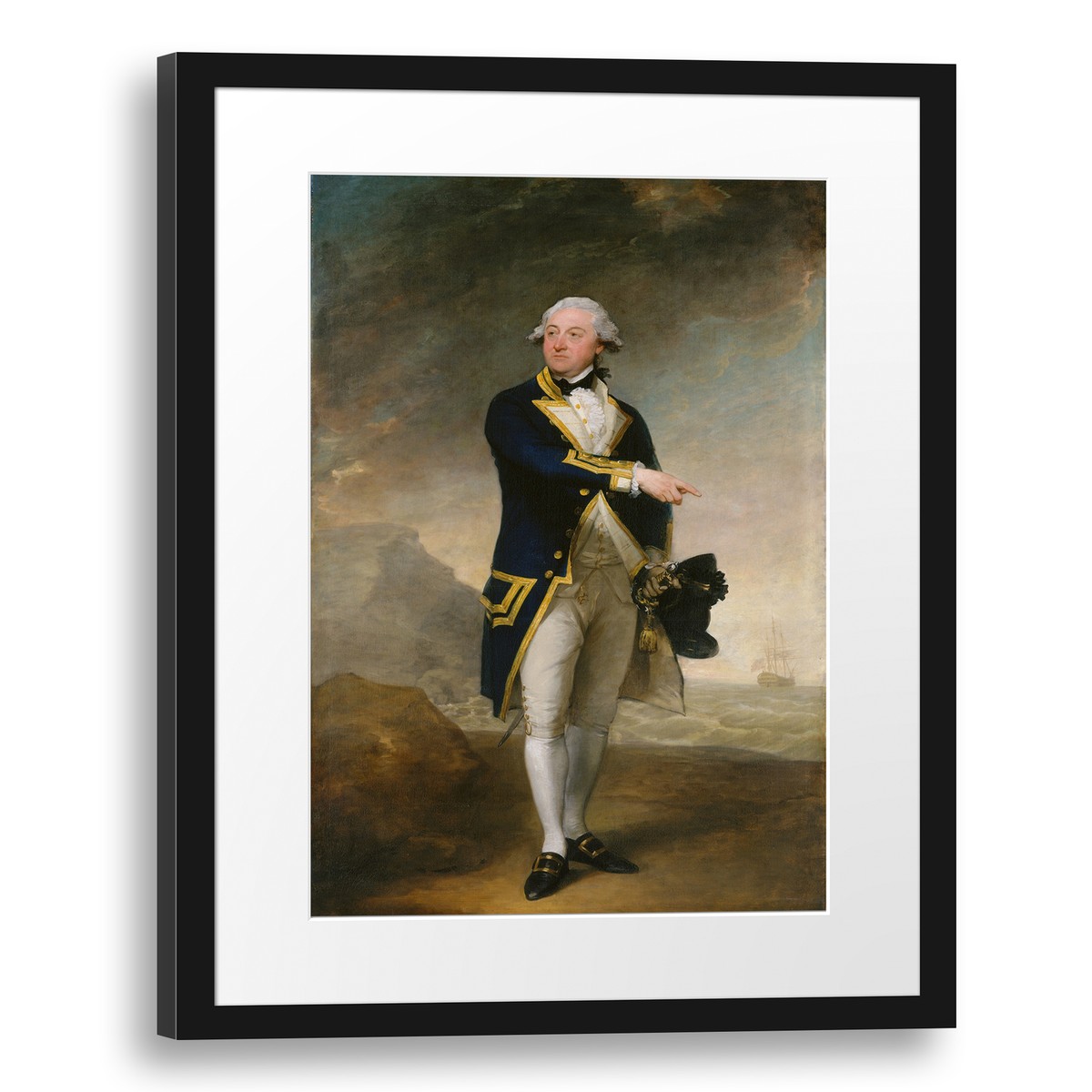 Tableau Gilbert Stuart - Capitaine John Gell - Reproduction Sur Toile Prête à Accrocher