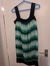 Ladies Black & Green Dress Tunic By Therapy Size 10