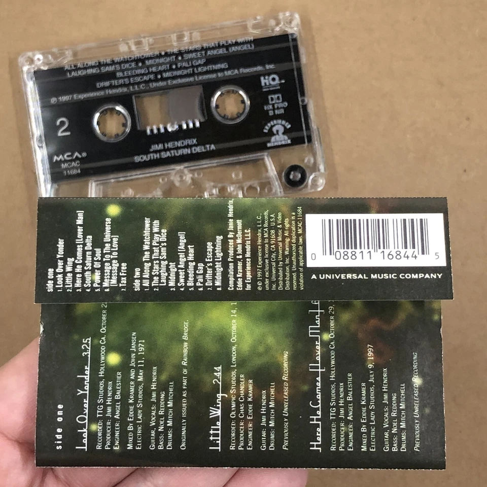 JIMI HENDRIX Cassette Tape 60s Rock Psychedelic SOUTH SATURN DELTA RARE MIXES - Image 4 of 4