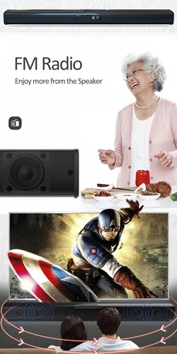 Kabelloser und kabelgebundener TV Lautsprecher Soundbar Stereo Heimkino Soundbar - Bild 11 von 16
