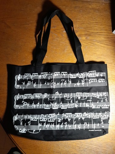 Albert Elovitz Inc. Musical Notes Black Tote Bag