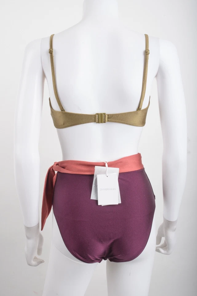 Conjunto de bikini Zimmermann para mujer de dos piezas rosa bandeau cintura alta talla 2 EE. UU. 8 rosa Foto 4 de 4