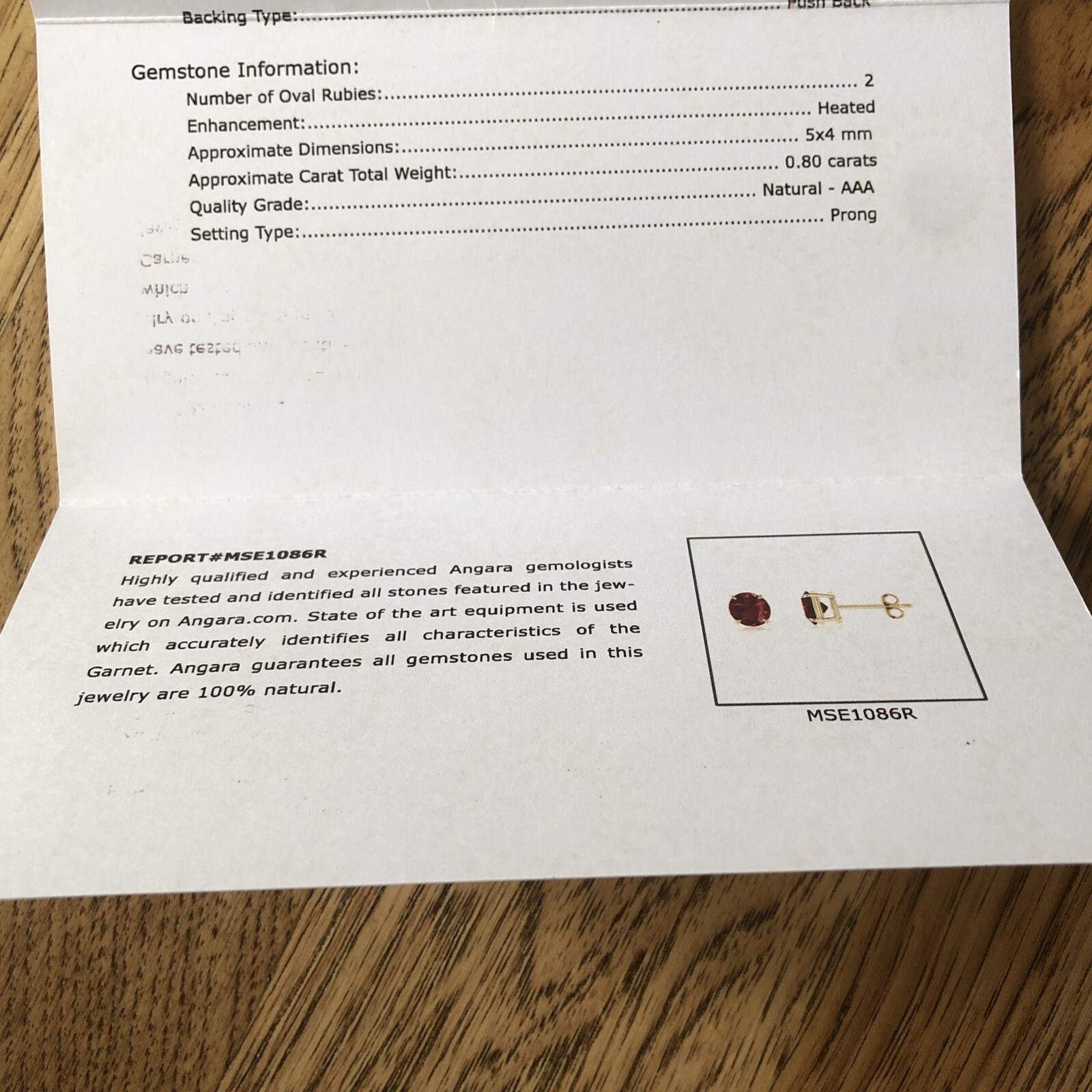 Angara Claw-Set Solitaire Oval Ruby Stud Earrings… - image 5