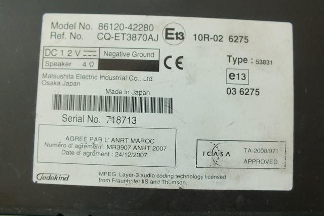 Шгу toyota 86120 42280