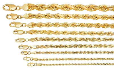 Solid 10k Yellow Gold 1mm-10mm Diamond 
