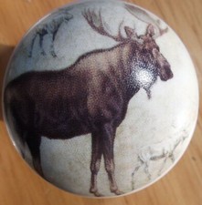 Ceramic Cabinet Knobs W/ Moose #2 Wildlife