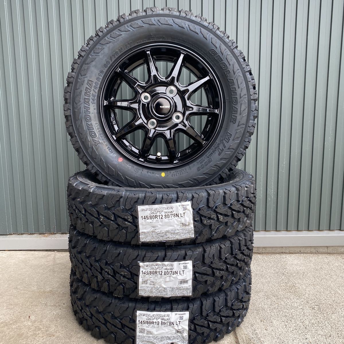 Yokohama Geolander M/T 145/80R12 80/78N Set of 4wheels Acti Carry Hijet ...