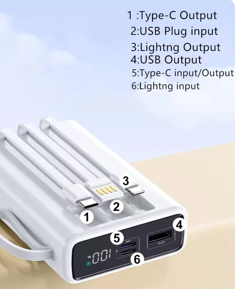 Magnetische Power Bank 15W-20000mAh,PD20W,QC 3.0,22.5W Schnellladung Kabel - Bild 4 von 4