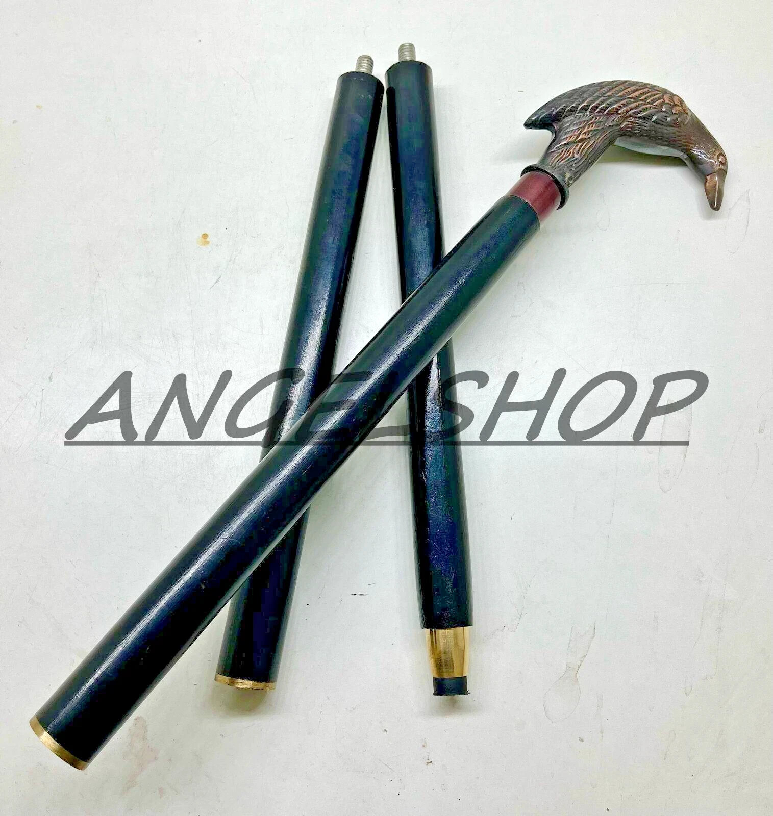 Antique Solid Brass Viking New Designer Wooden Wa… - image 4