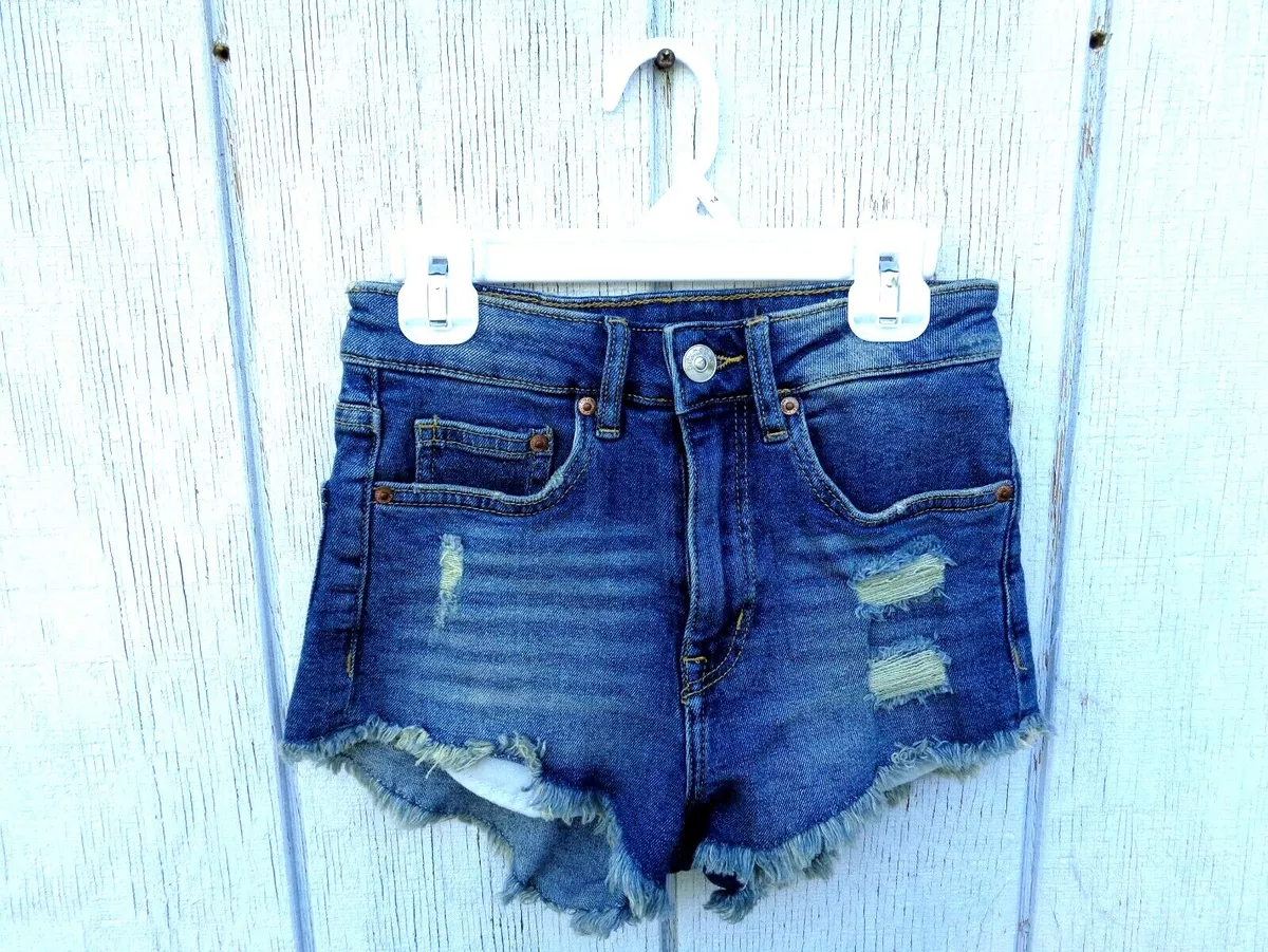 DIVIDCO Destroyed Shorts Womens Girls Juniors Size 0 EUR 32 Jeans