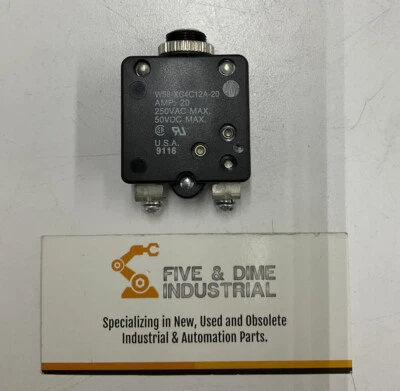 Potter & Brumfield W58-XC4C12A-20 Circuit Breaker 20 Amp 250 VAC 50 VDC