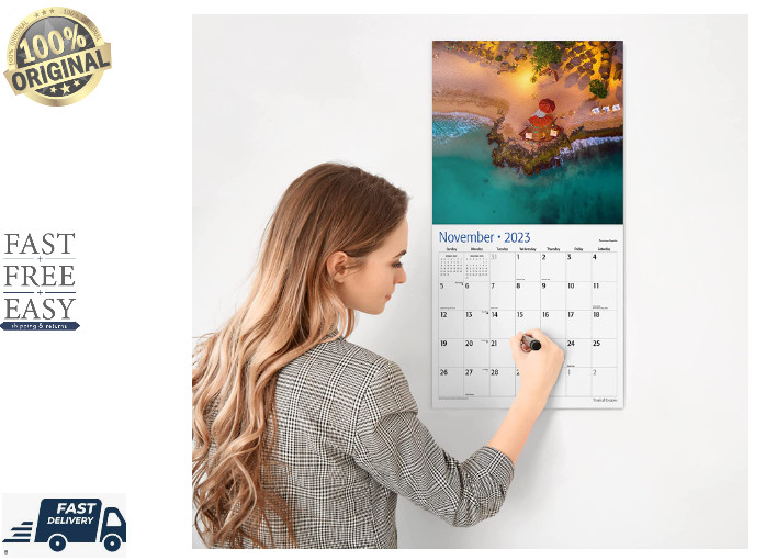 RED EMBER Tropical Escapes 2023 Hang able Monthly Wall Calendar| 12" x 24"  Open – ASA College: Florida