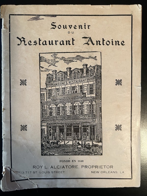 Souvenir of Restaurant Antoine in New Orleans, LA - c. 1945 - Good Condition 7x5