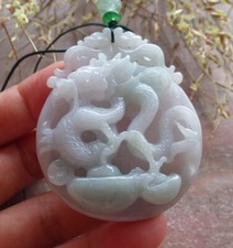 Video Certified Green Burma Natural A Jade jadeite Pendant Dragon 642813 AS