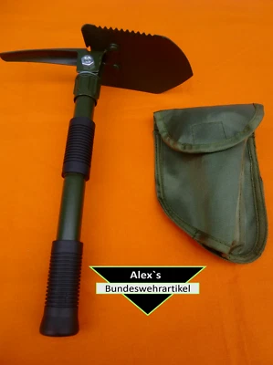 MIL-TEC Mini Klappspaten 3 in1 Feldspaten Oliv Klappbar Zusammenschrauben m Tasche Neu