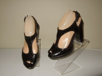 black patent platform sandals