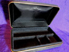 Ancienne boite à bijoux Monet de voyage portable rigide noir et or