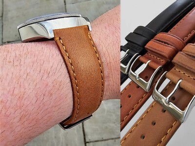 Horween Dublin Leather Watch Strap Band Mens Two Piece Quick Release 20mm 22mm
