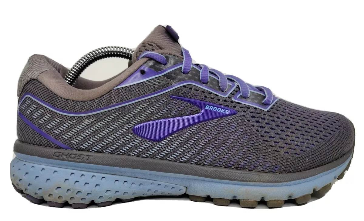 Brooks Womens Ghost 12 1203051B097 Gray Purple Running Shoes Lace Up Size 7 B