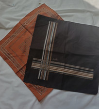 Made in Italy-2 pocket squares-Art deco look-approx 13in square-brown tones