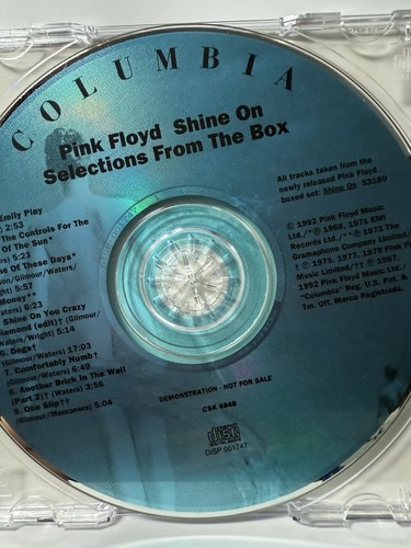 PINK FLOYD-SHINE ON-SELECTIONS FROM THE BOX-ORIGINAL 1992 DEMO CD-PROMO-USED - Imagen 5 de 6