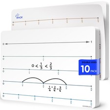 Fraction 9 x12 Dry Erase Number Line for Students Small White Board Dry Eras...
