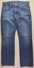 7 For All Mankind Jeans Mens Sz 31 Blue Carsen Relaxed Straight Denim Rn 115561